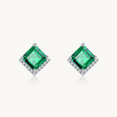 The Chevron Emerald Stud Earrings